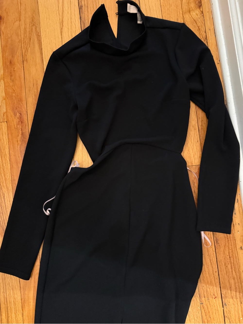 Forever 21 Black Long-Sleeve Mock Neck Bodycon Dress